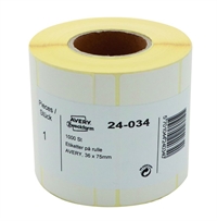 Avery Universaletiketter på rulle 36x75 mm Hvid 